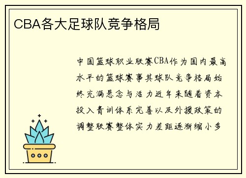 CBA各大足球队竞争格局